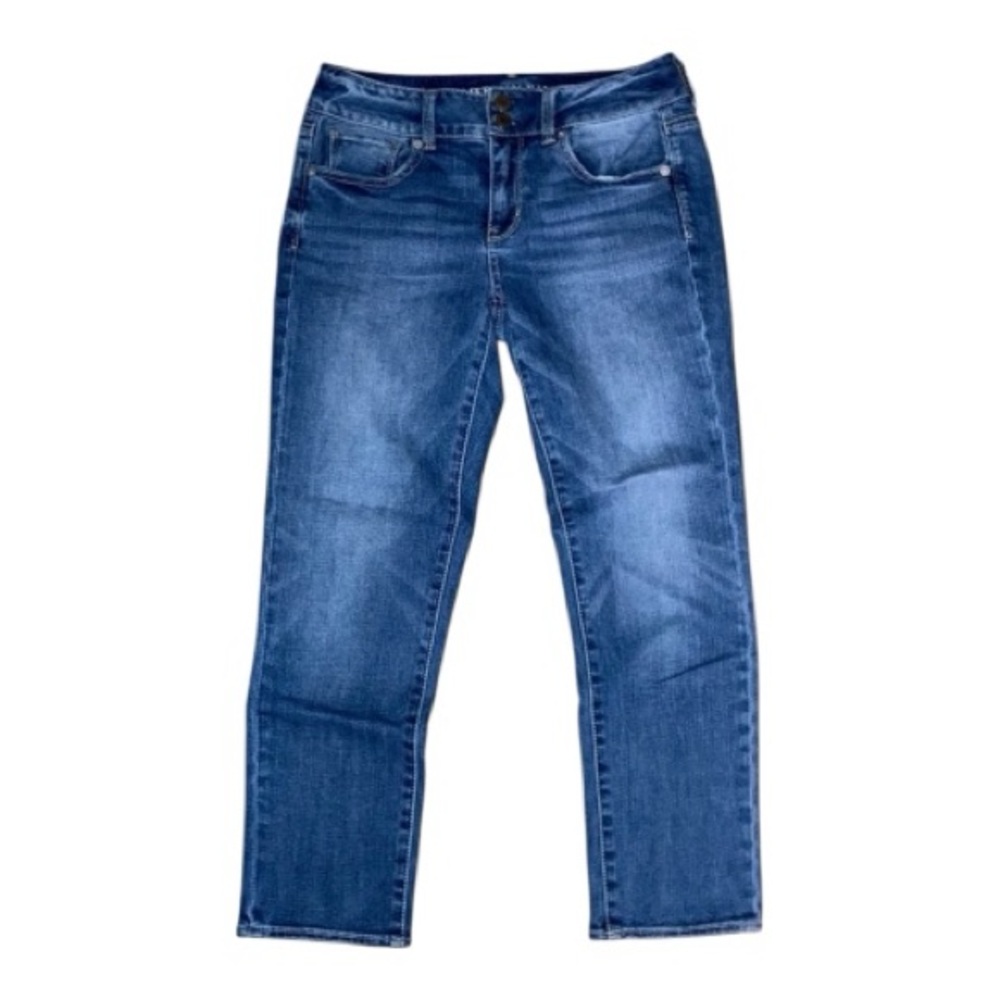 American Eagle 🦅 Outfitters Artist Crop Super Stretch Blue Jeans Women’s Size 4
